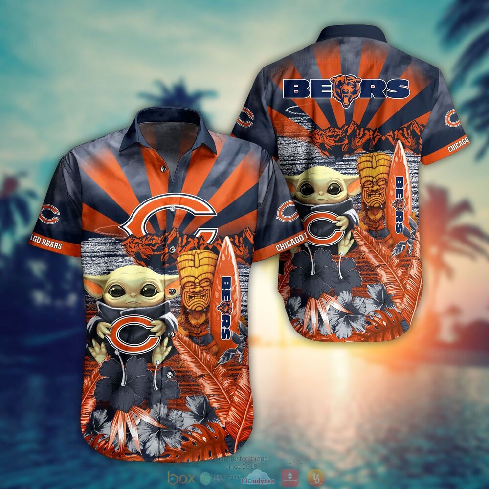 Chicago Bears Baby Yoda NFL Hawaiian Shirt, Shorts 9 Chicago Bears NFL Baby Yoda Hawaiian Shirt Shorts