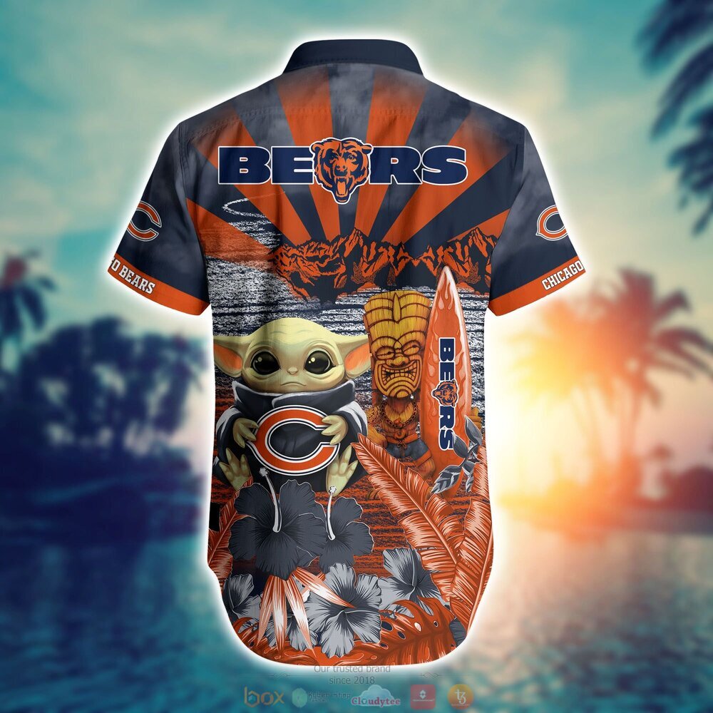 Chicago Bears Baby Yoda NFL Hawaiian Shirt, Shorts 3 Chicago Bears NFL Baby Yoda Hawaiian Shirt Shorts 1 2
