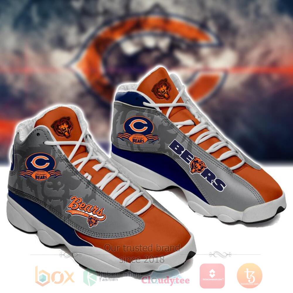 Chicago Bears NFL orange grey Air Jordan 13 shoes