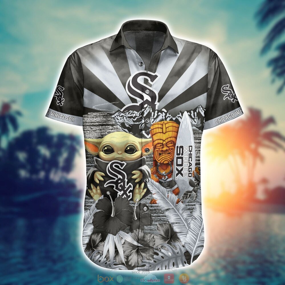 Chicago White Sox Baby Yoda MLB Hawaiian Shirt, Shorts 2 Chicago White Sox MLB Baby Yoda Hawaiian Shirt Shorts 1
