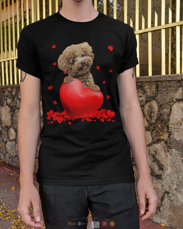 Chocolate Toy Poodle Valentine Hearts shirt hoodie