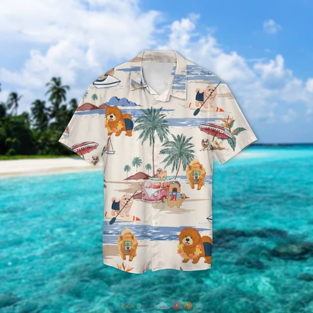 Chow Chow Summer Beach Hawaiian Shirt 2 Chow Chow Beach Hawaiian Shirt 1