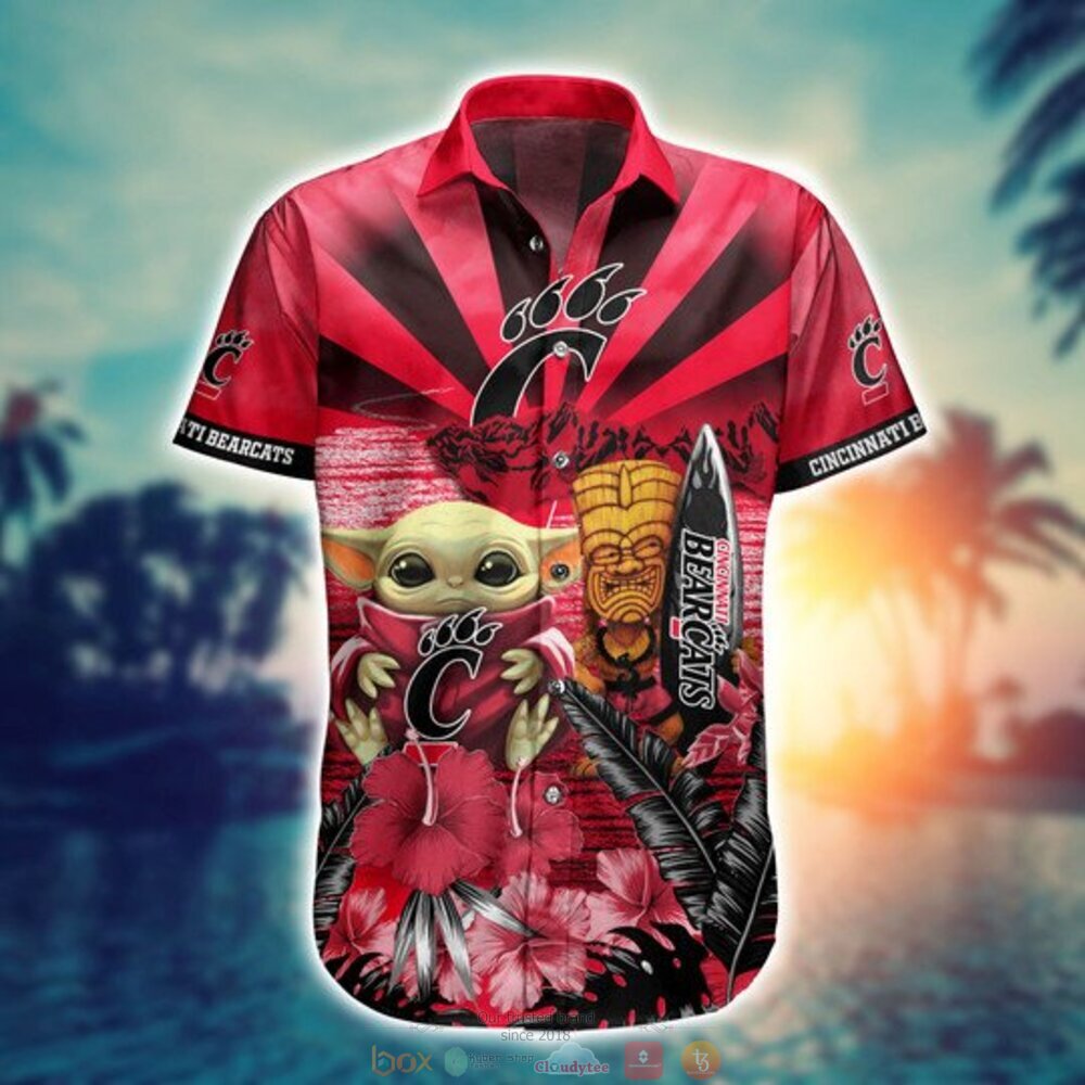 Cincinnati Bearcats Baby Yoda NCAA Hawaiian Shirt, Shorts 2 Cincinnati Bearcats NCAA Baby Yoda Hawaiian Shirt Shorts 1