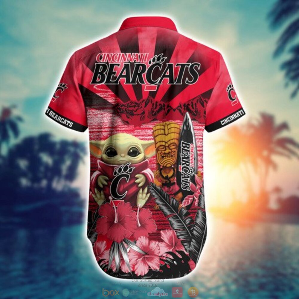 Cincinnati Bearcats Baby Yoda NCAA Hawaiian Shirt, Shorts 3 Cincinnati Bearcats NCAA Baby Yoda Hawaiian Shirt Shorts 1 2