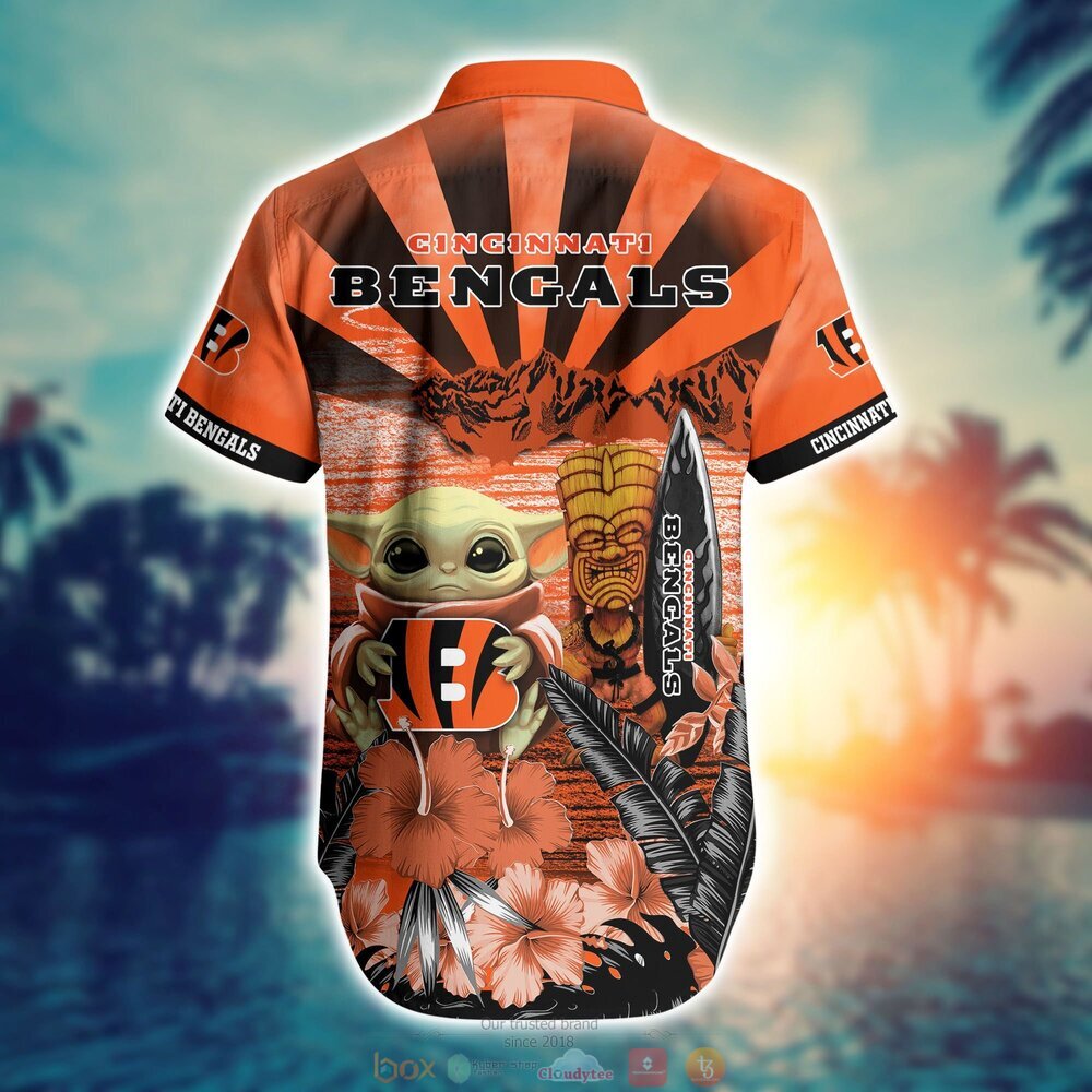 Cincinnati Bengals Baby Yoda NFL Hawaiian Shirt, Shorts 3 Cincinnati Bengals NFL Baby Yoda Hawaiian Shirt Shorts 1 2