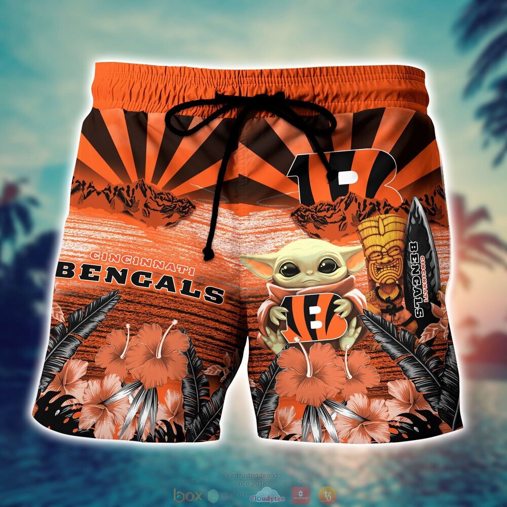 Cincinnati Bengals Baby Yoda NFL Hawaiian Shirt, Shorts 4 Cincinnati Bengals NFL Baby Yoda Hawaiian Shirt Shorts 1 2 3