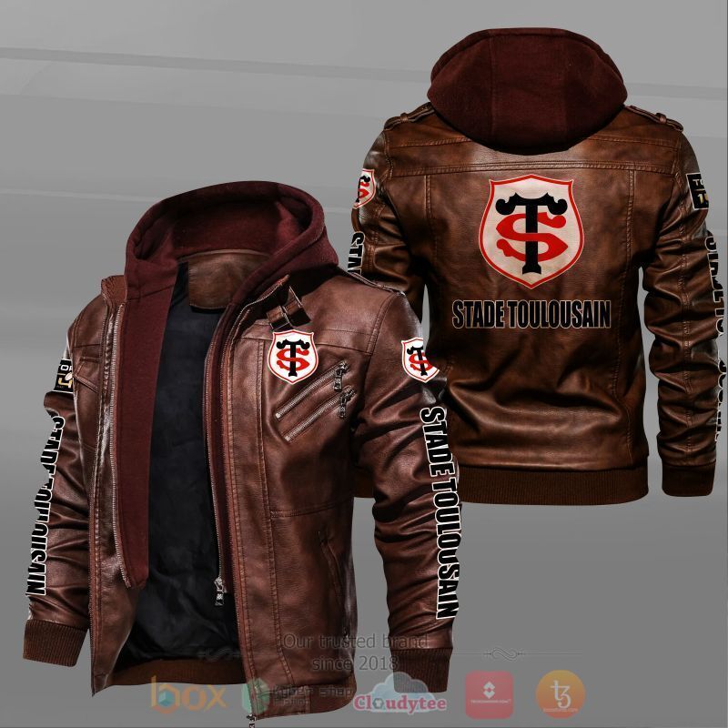 HOT Stade Toulousain Leather Jacket 2 Stade Toulousain Leather Jacket 1