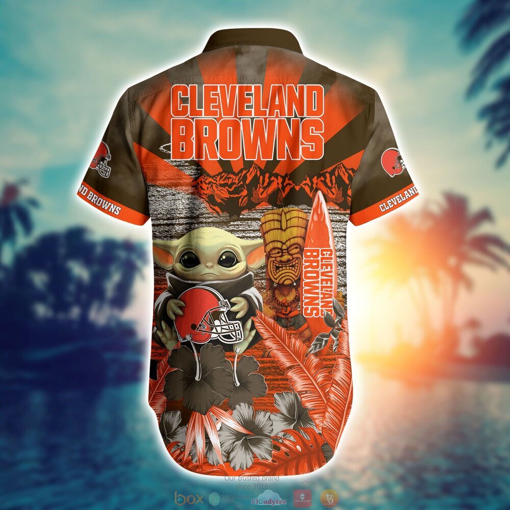 Cleveland Browns Baby Yoda NFL Hawaiian Shirt, Shorts 3 Cleveland Browns NFL Baby Yoda Hawaiian Shirt Shorts 1 2
