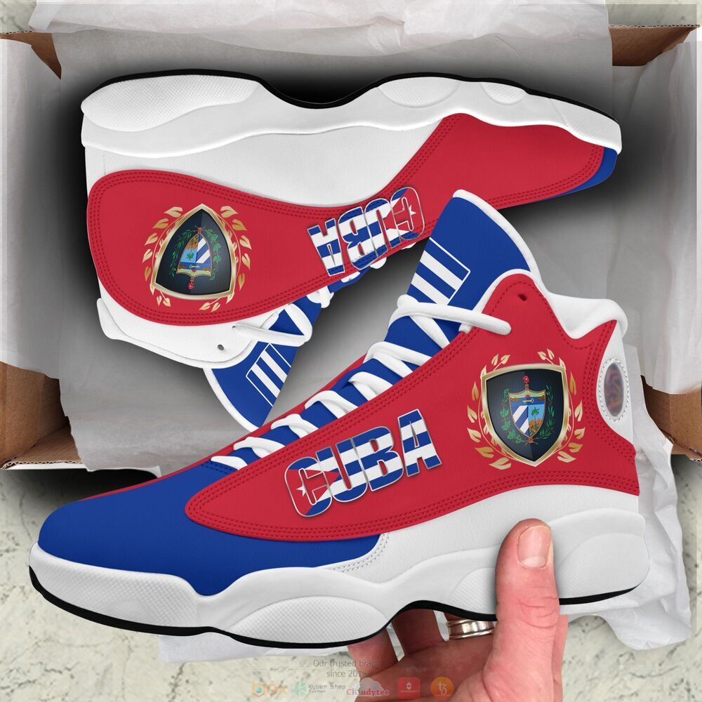 Coat of arms of Cuba blue red Personalized Air Jordan 13 sneaker 3 Coat of arms of Cuba blue red Air Jordan 13 shoes 1 2