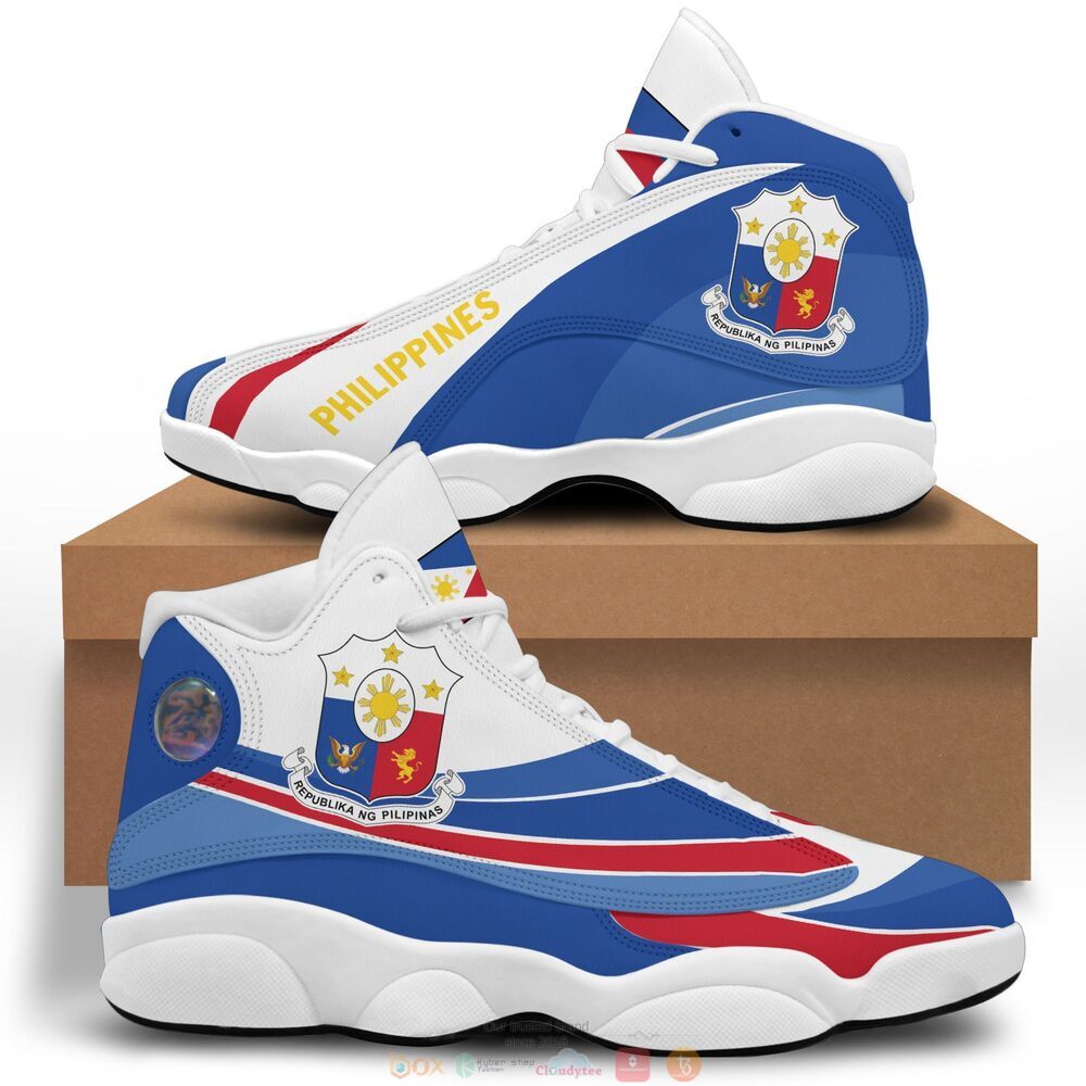 Coat of arms of the Philippines Personalized Air Jordan 13 sneaker 4 Coat of arms of the Philippines Air Jordan 13 shoes 1 2 3