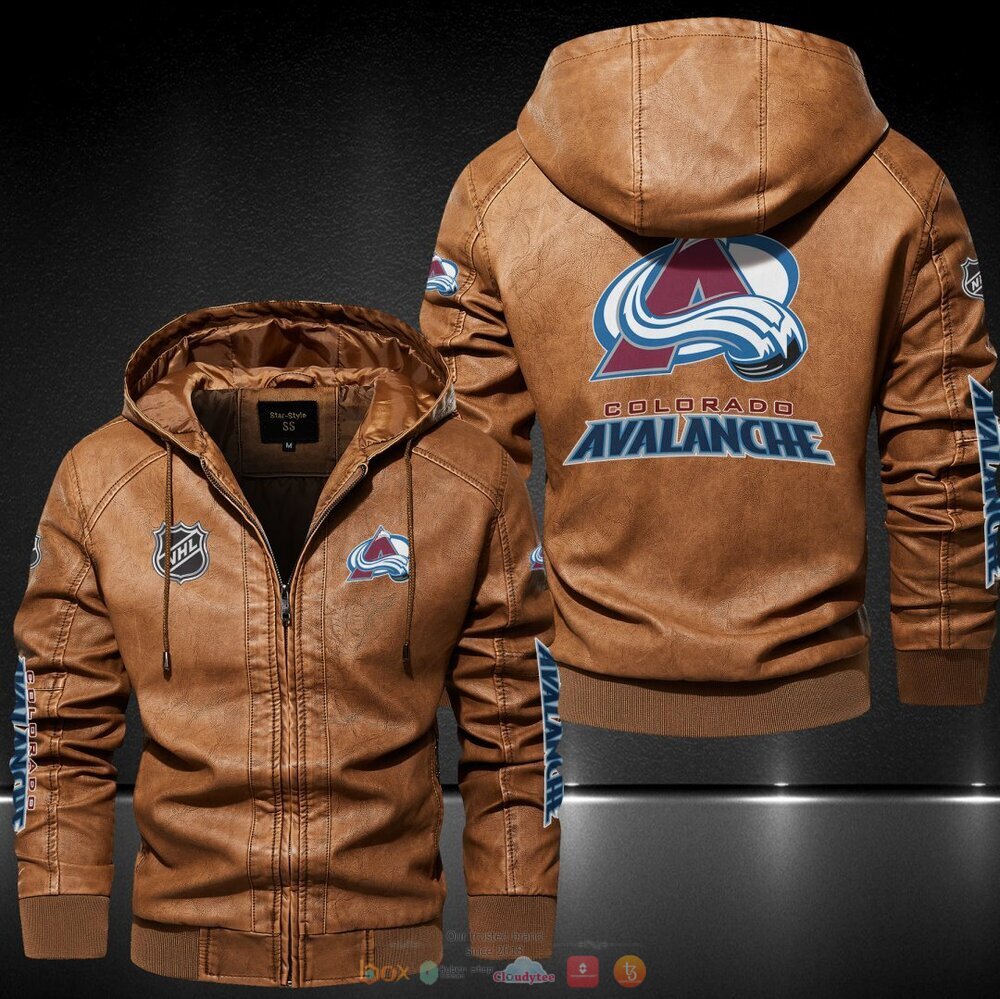 Colorado Avalanche NHL Leather Jacket Hat 1 2