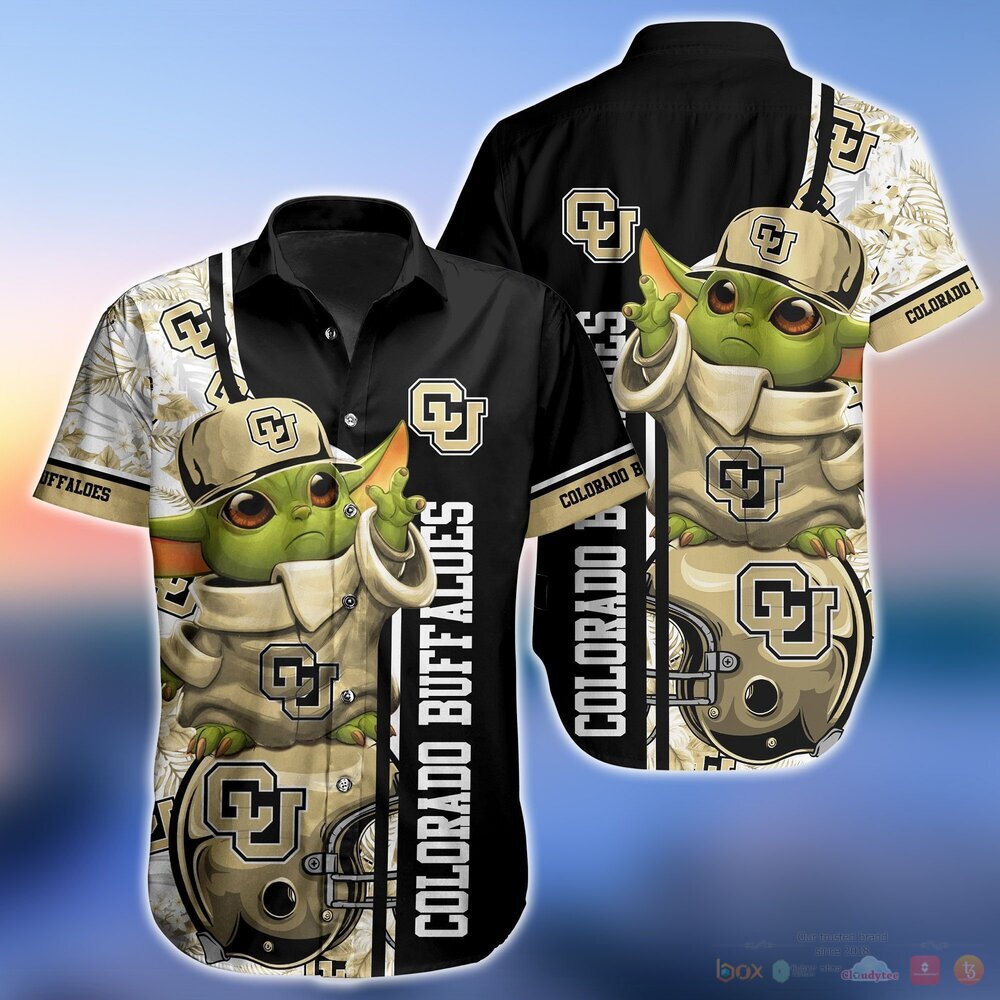 Colorado Buffaloes Baby Yoda NCAA Hawaiian Shirt and Shorts 2 Colorado Buffaloes NCAA Baby Yoda Hawaiian Shirt and Shorts 1