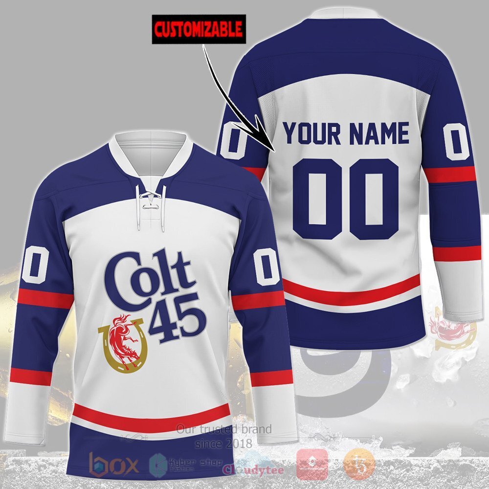 BEST Colt 45 Lager Personalized Jersey Hockey 3 Colt 45 Lager Personalized Hockey Jersey