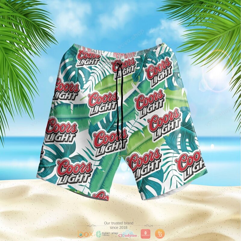 Coors Light Beer Aloha Hawaiian Shirt, short 2 Coors Light Beer Aloha Hawaiian Shirt short 1