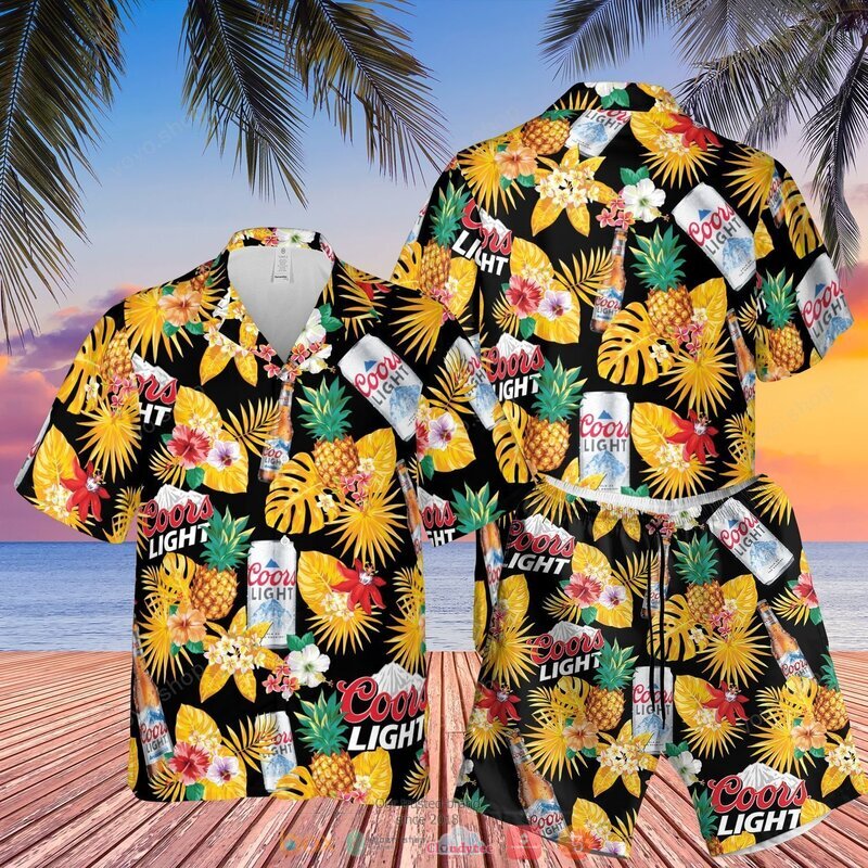 Coors Light Beer pineapple Hawaiian Shirt, short 6 Coors Light Beer pineapple Hawaiian Shirt short