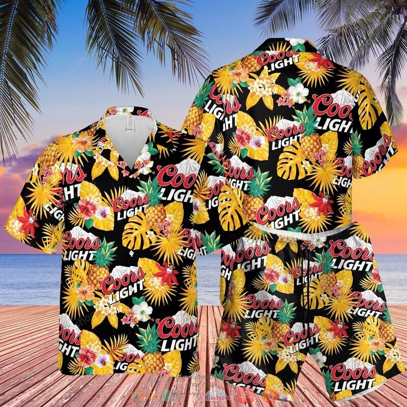 Coors Light Beer tropical beach Hawaiian Shirt, short 7 Coors Light Beer tropical beach Hawaiian Shirt short