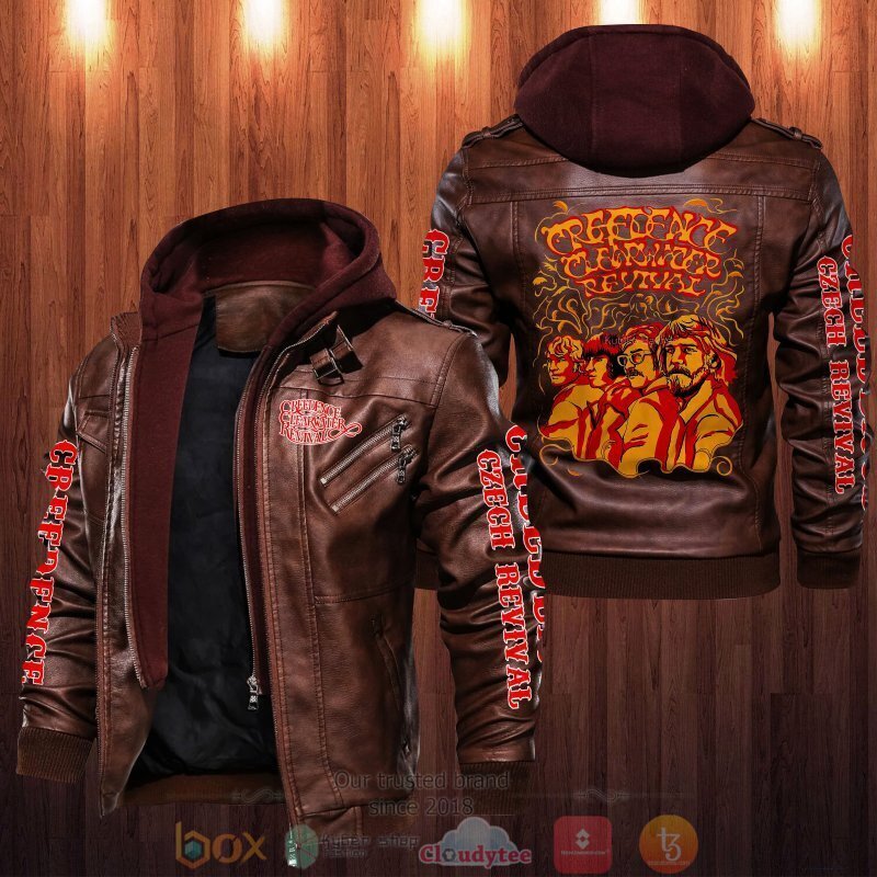 BEST Creedence Clearwater Revival 2D Leather PU Jacket 2 Creedence Clearwater Revival Leather Jacket 1