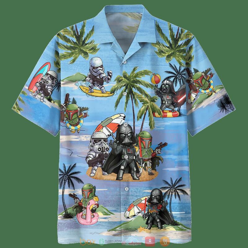 Darth Vader Boba Fett Stormtrooper Summer Time Hawaiian Shirt Short