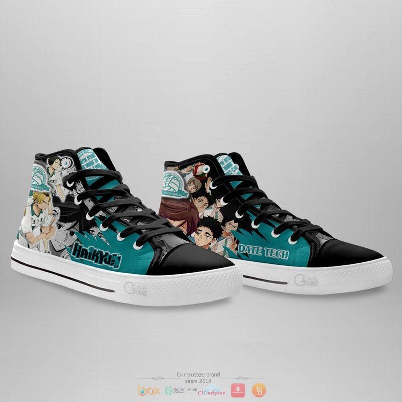 Date Tech Anime Haikyuu high top canvas shoes 3 Date Tech Anime Haikyuu canvas high top shoes 1 2