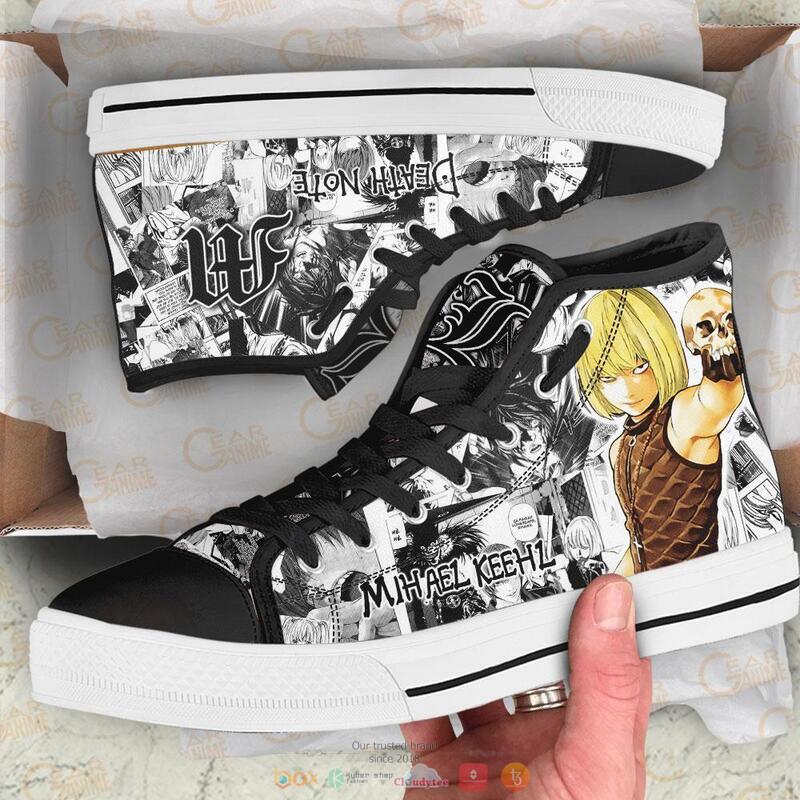 Death Note Mihael Keehl Anime canvas high top shoes 1