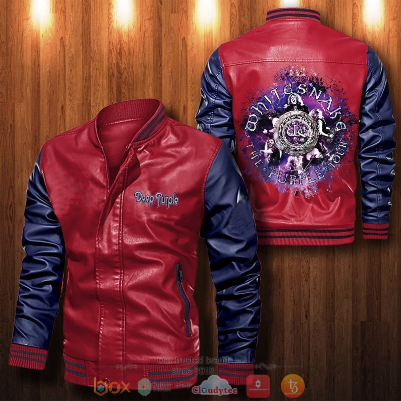 Deep Purple Bomber leather jacket 5 Deep Purple Bomber leather jacket 1 2 3 4