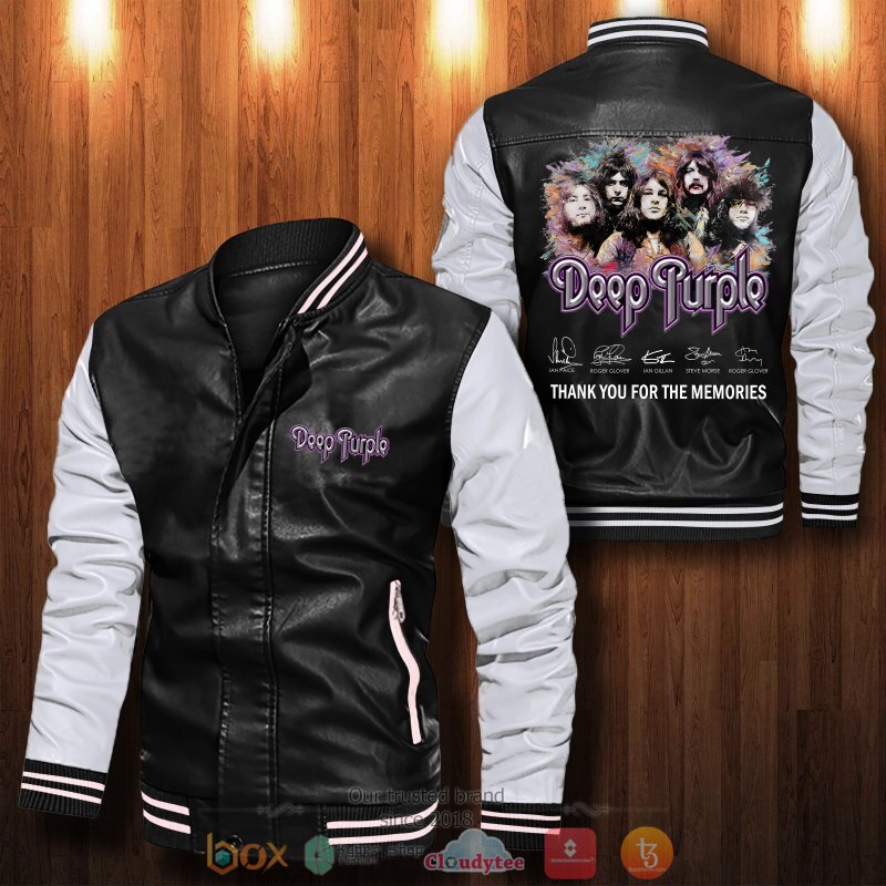 Deep Purple Thank you for the memories Bomber leather jacket