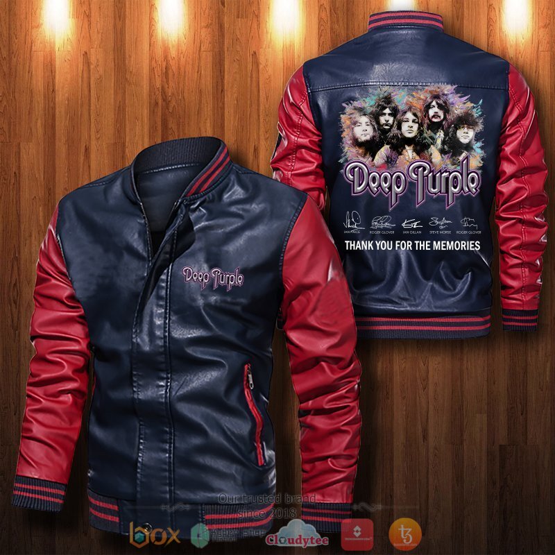 Deep Purple Thank you for the memories Bomber leather jacket 1 2 3