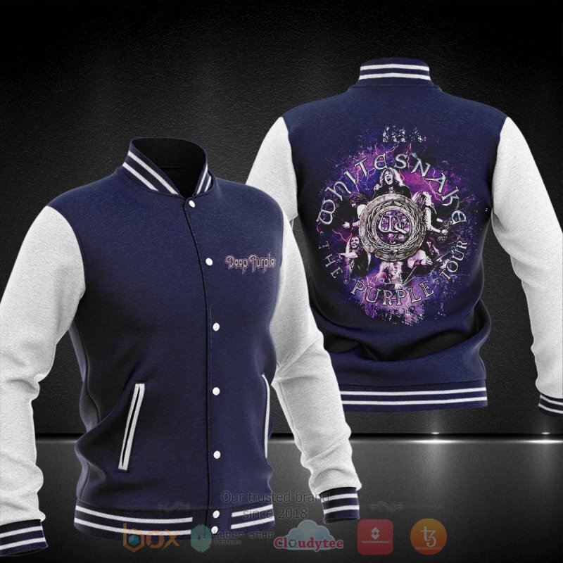 Deep Purple whitesnake The Purple Tour Baseball Jacket 2 Deep Purple whitesnake The Purple Tour Baseball Jacket 1