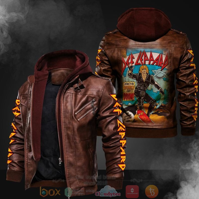 BEST Def Leppard And The Women Of Doom 2D Leather PU Jacket 2 Def Leppard And The Women Of Doom Leather Jacket 1