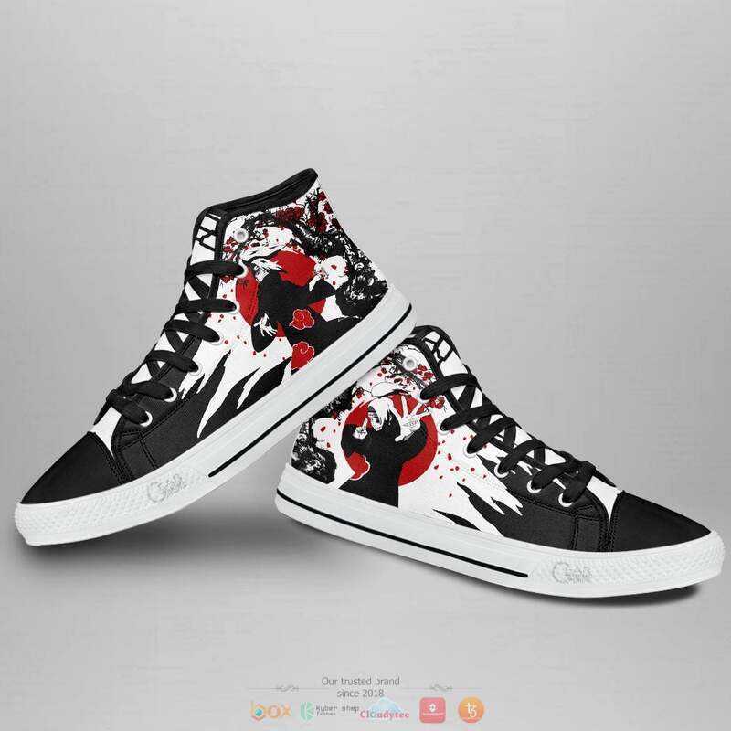 Deidara Anime Naruto high top canvas shoes 3 Deidara Anime Naruto canvas high top shoes 1 2