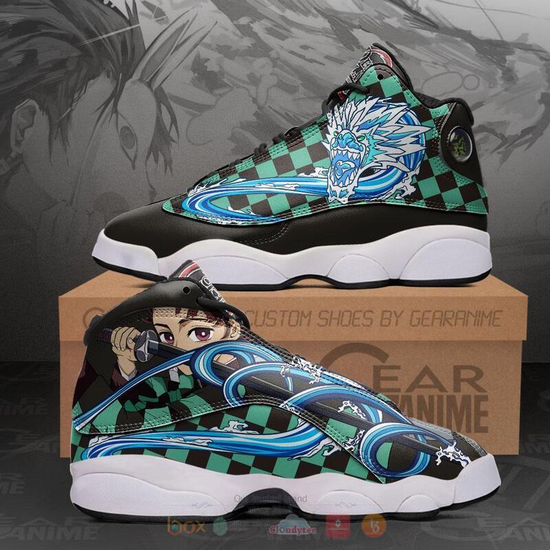 Demon Slayer Tanjiro Water Breathing Air Jordan 13 Sneaker Shoes