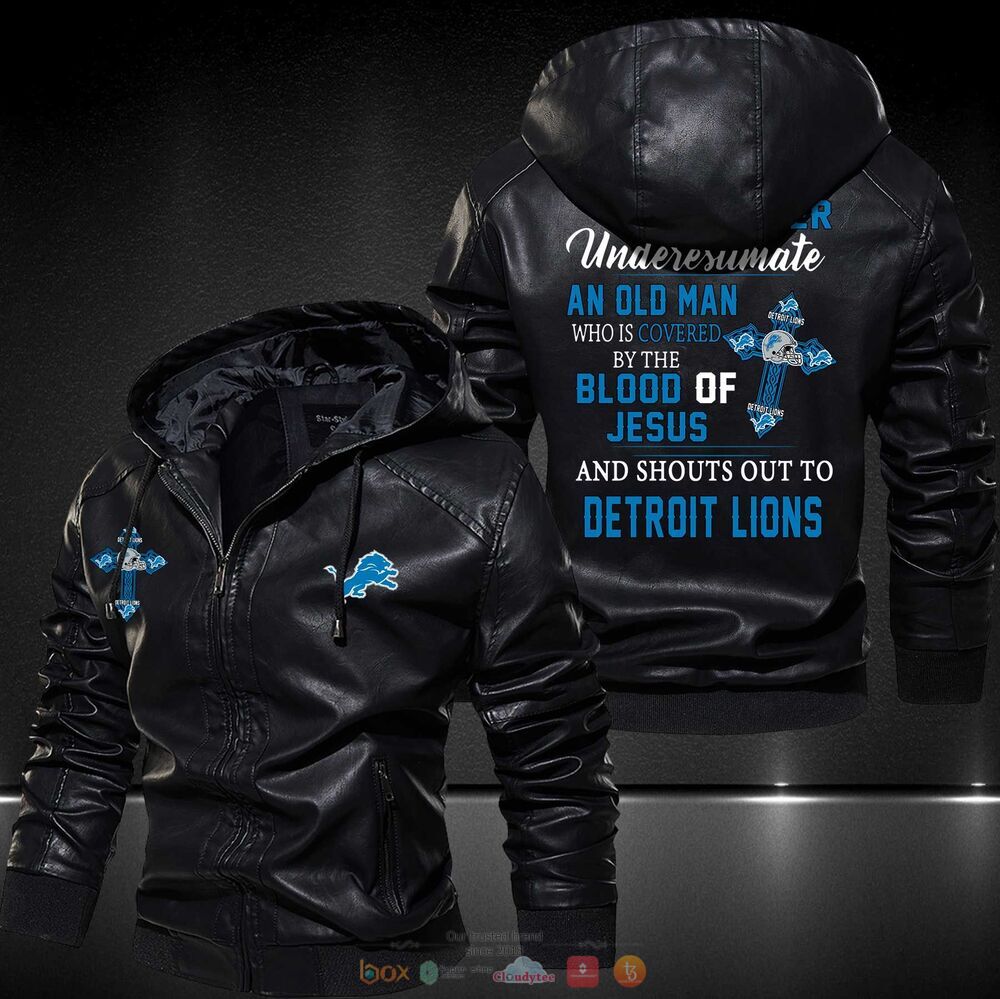 Detroit Lions Leather Jacket Hat