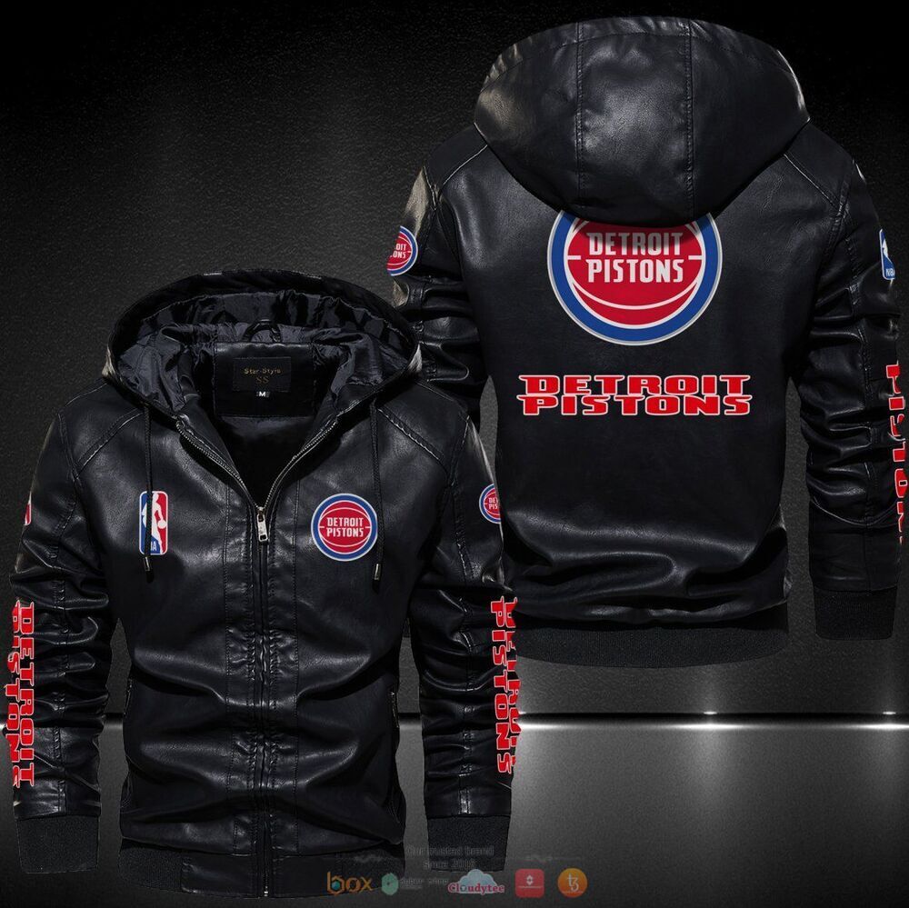 Detroit Pistons NBA Leather Jacket Hat