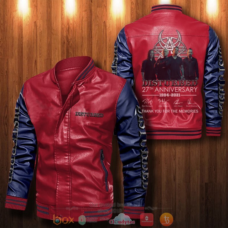 Disturbed 27th Anniversary Bomber leather jacket 5 Disturbed 27th Anniversary Bomber leather jacket 1 2 3 4