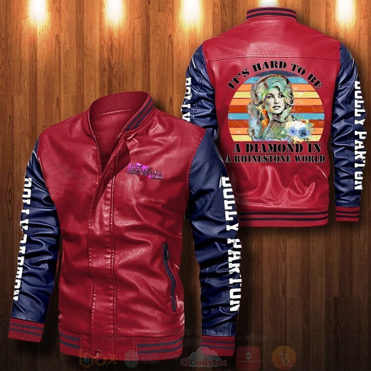 Dolly Parton Its Hard To Be A Diamond Bomber Leather Jacket 1 2 3 4