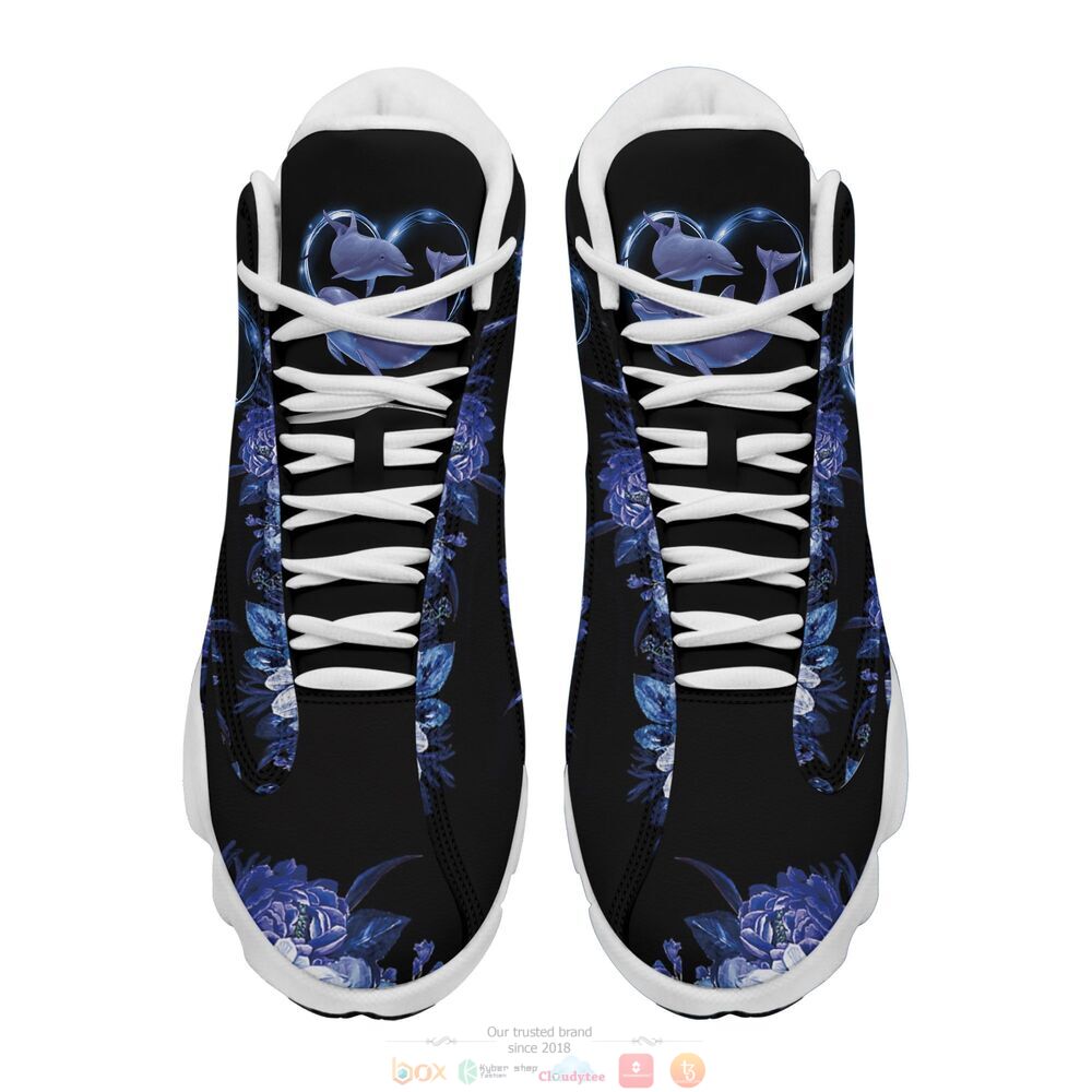 Dolphins couple Personalized Air Jordan 13 sneaker 2 Dolphins couple Air Jordan 13 shoes 1