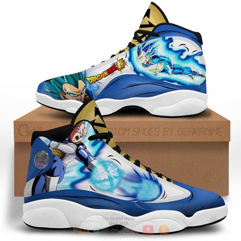 Dragon Ball Super Vegeta Blue Air Jordan 13 Sneaker Shoes 1 Dragon Ball Super Vegeta Blue Air Jordan 13 Sneaker Shoes