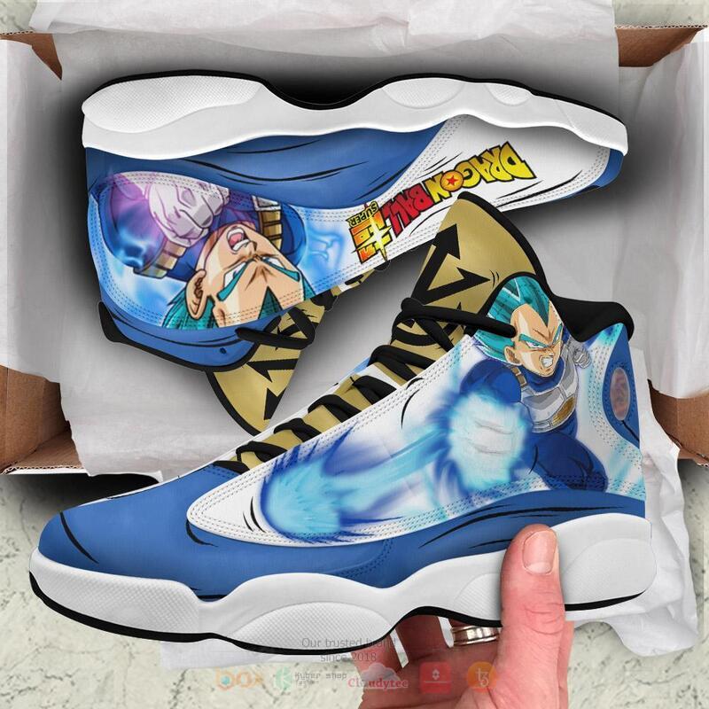 Dragon Ball Vegeta Super Saiyan Blue Air Jordan 13 Sneaker Shoes 3 Dragon Ball Vegeta Super Saiyan Blue Air Jordan 13 Sneaker Shoes 1 2