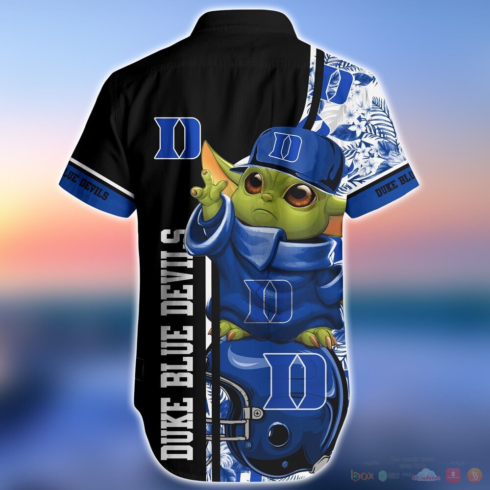 Duke Blue Devils Baby Yoda NCAA Hawaiian Shirt and Shorts 4 Duke Blue Devils NCAA Baby Yoda Hawaiian Shirt and Shorts 1 2 3
