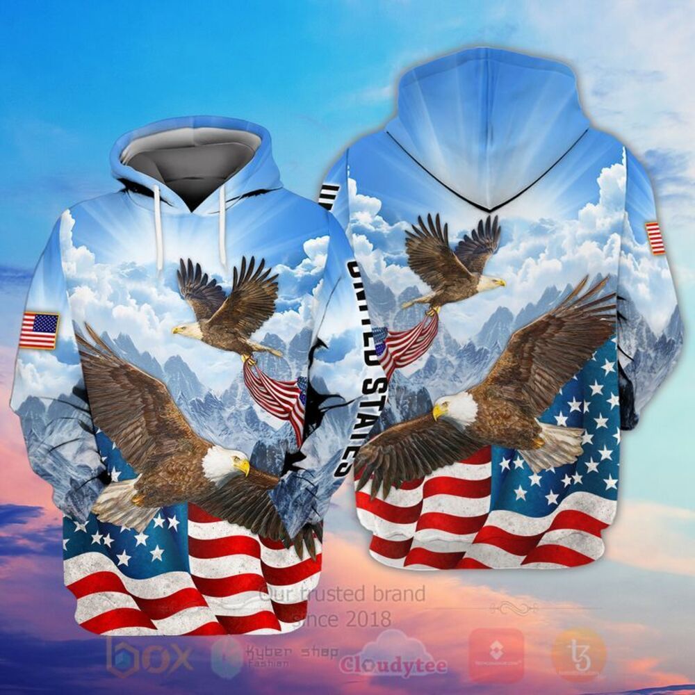 BEST Eagle American Flag 3D All Over Printed Hoodie, Shirt 2 Eagle American Flag 3D Hoodie Shirt 1