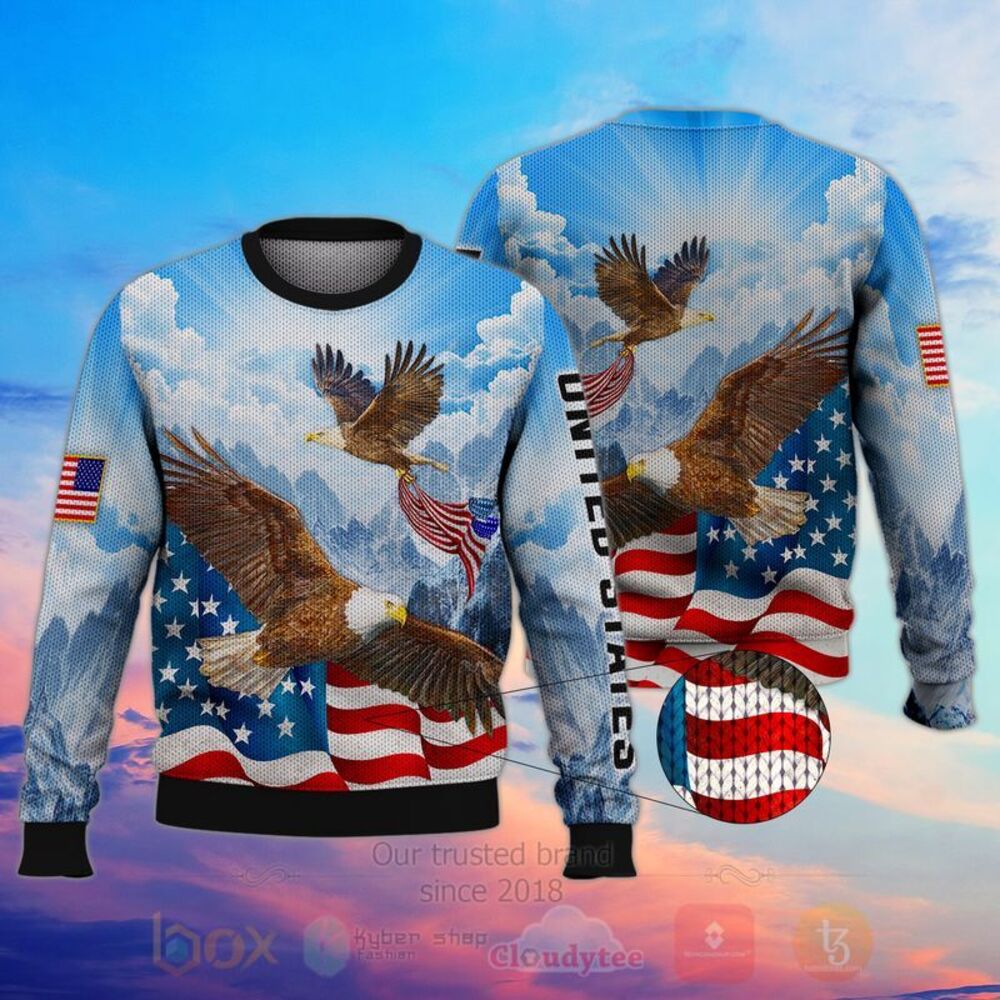 BEST Eagle American Flag 3D All Over Printed Hoodie, Shirt 3 Eagle American Flag 3D Hoodie Shirt 1 2
