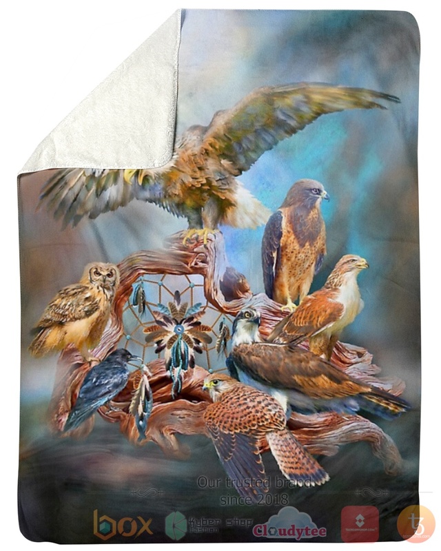 Eagle Native American Sherpa Fleece Blanket
