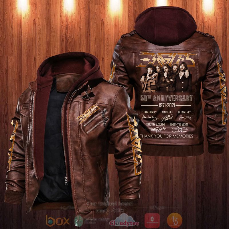 BEST Eagles 50th Anniversary Tour 1971-2021 2D Leather PU Jacket 2 Eagles 50th Anniversary Tour 1971 2021 Leather Jacket 1