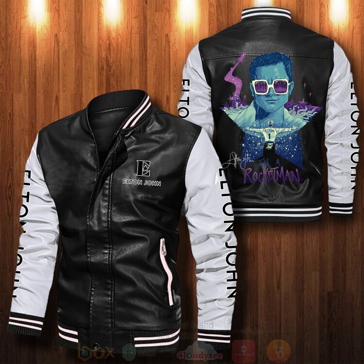 Elton John Rocket Man Bomber Leather Jacket