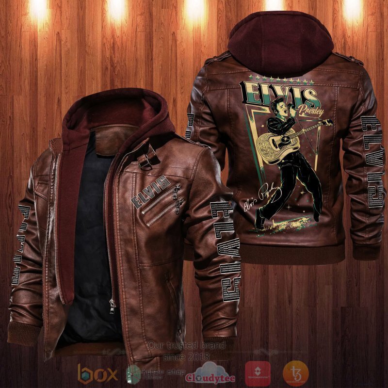 BEST Elvis Presley 2D Leather PU Jacket 2 Elvis Presley Leather Jacket 1