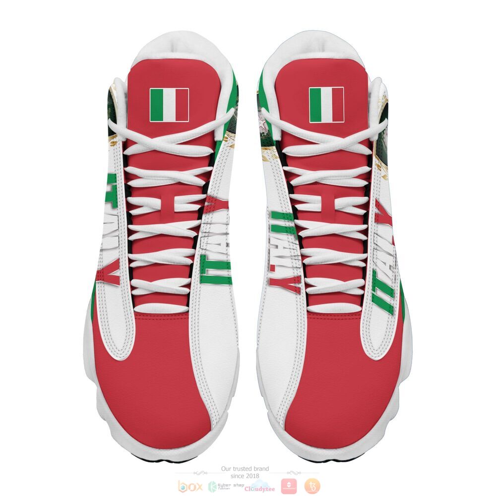 Emblem of Italy red white Personalized Air Jordan 13 sneaker 2 Emblem of Italy red white Air Jordan 13 shoes 1