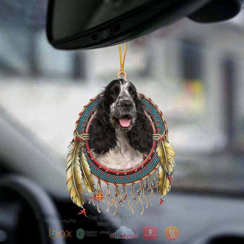 English Cocker Spaniel In Dreamcatcher Car Ornament