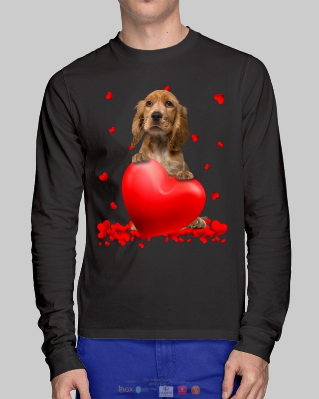 Valentine Hearts English Cocker Spaniel hoodie, shirt 2 English Cocker Spaniel Valentine Hearts shirt hoodie 1
