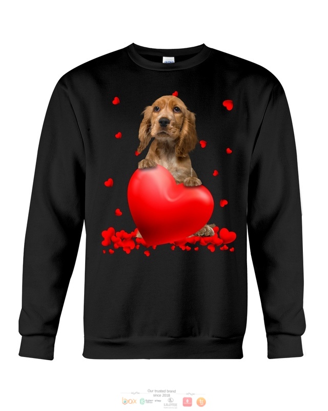 Valentine Hearts English Cocker Spaniel hoodie, shirt 6 English Cocker Spaniel Valentine Hearts shirt hoodie 1 2 3 4 5