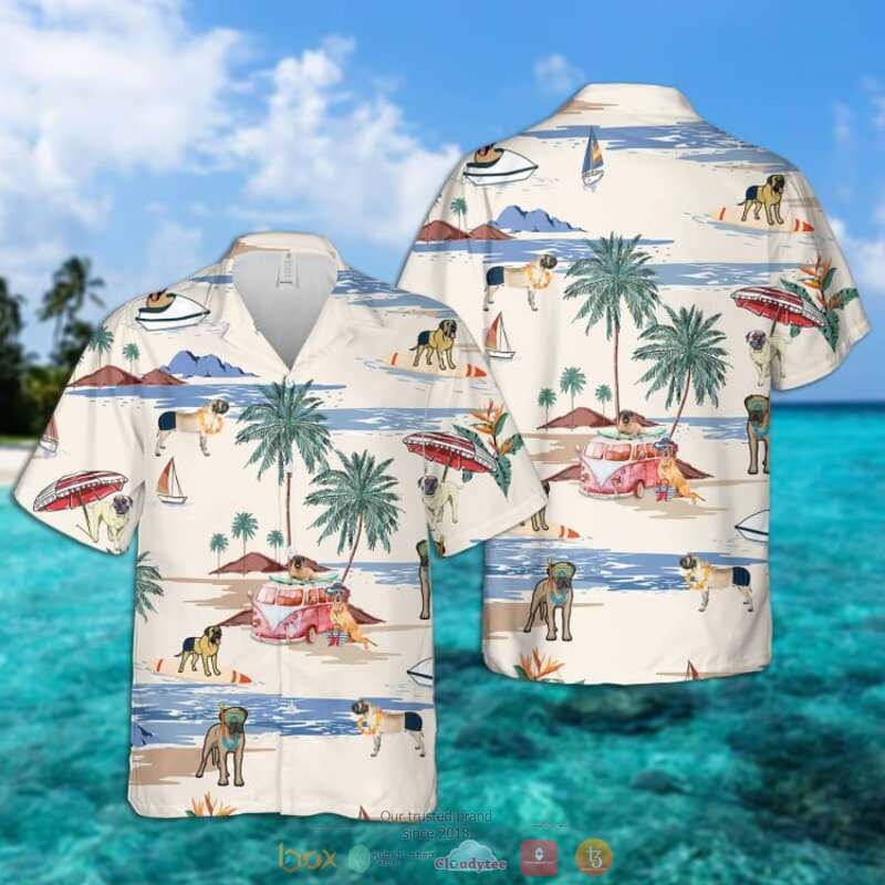 English Mastiff Summer Beach Hawaiian Shirt